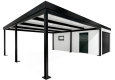 GARDEON® Garage mit Hörmann Garagentor, Fenster und Carport links